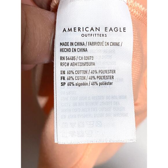 American Eagle Crop T Shirt Womens L Peace Flower Ying Yang Y2K Hippie Festival - Picture 5 of 6